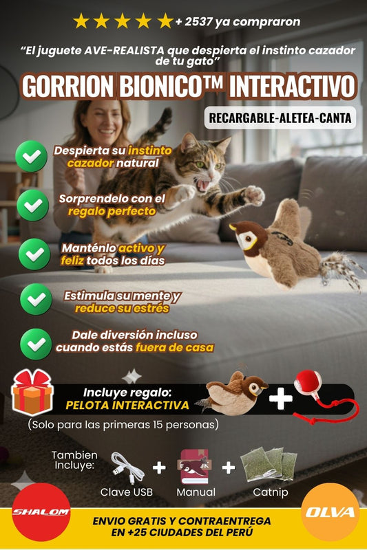 Juguete Ave realista para gato