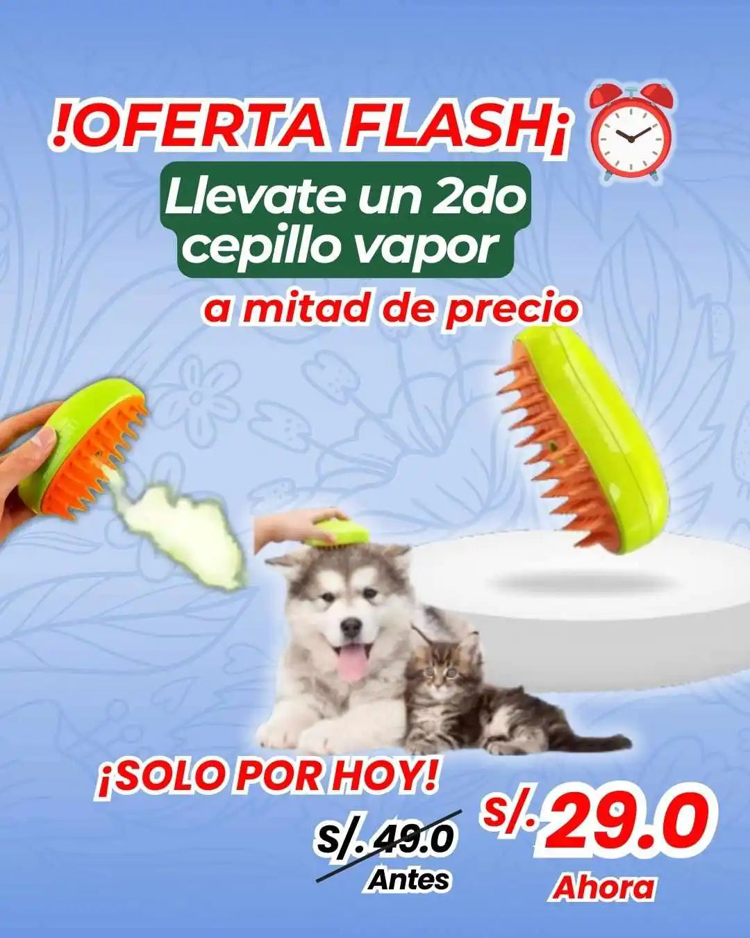 Cepillo vapor 3 en 1 ¡Oferta 40% de descuento!